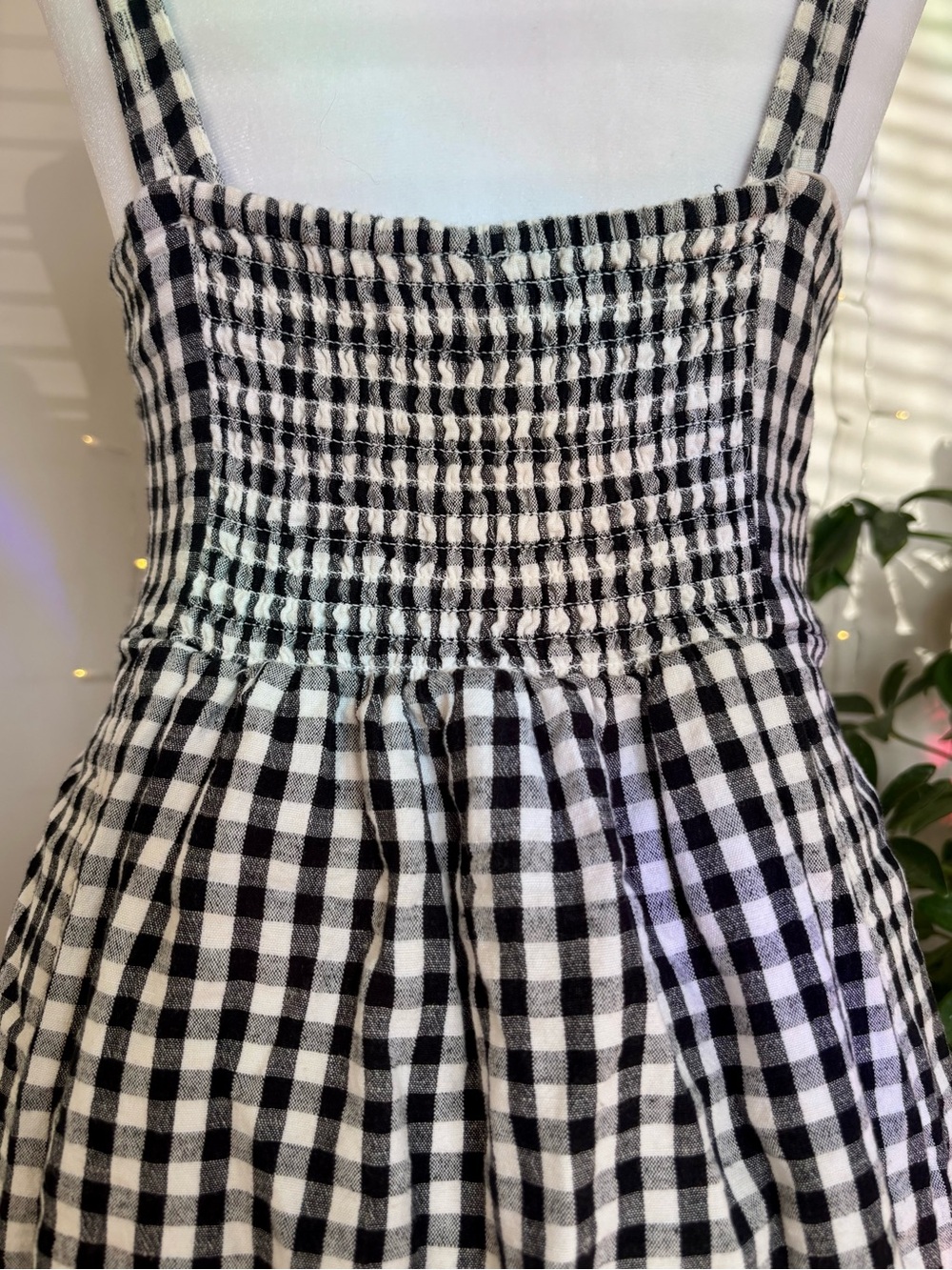 Black and White Gingham Cutout Sundress - Picture 4 of 5